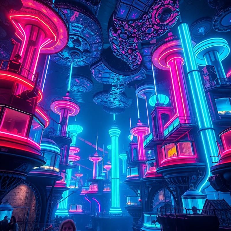 neon art style AI art
