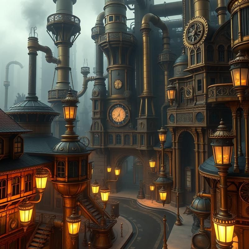 steampunk style AI art