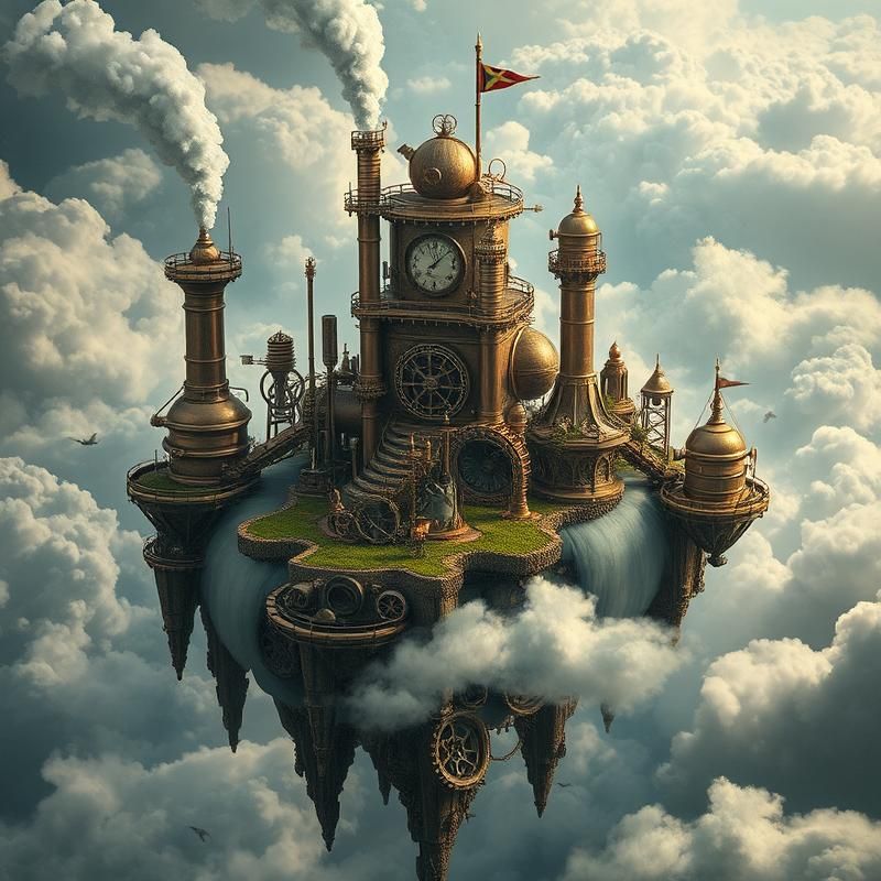 steampunk style AI art