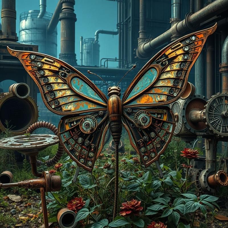 industrial style AI art