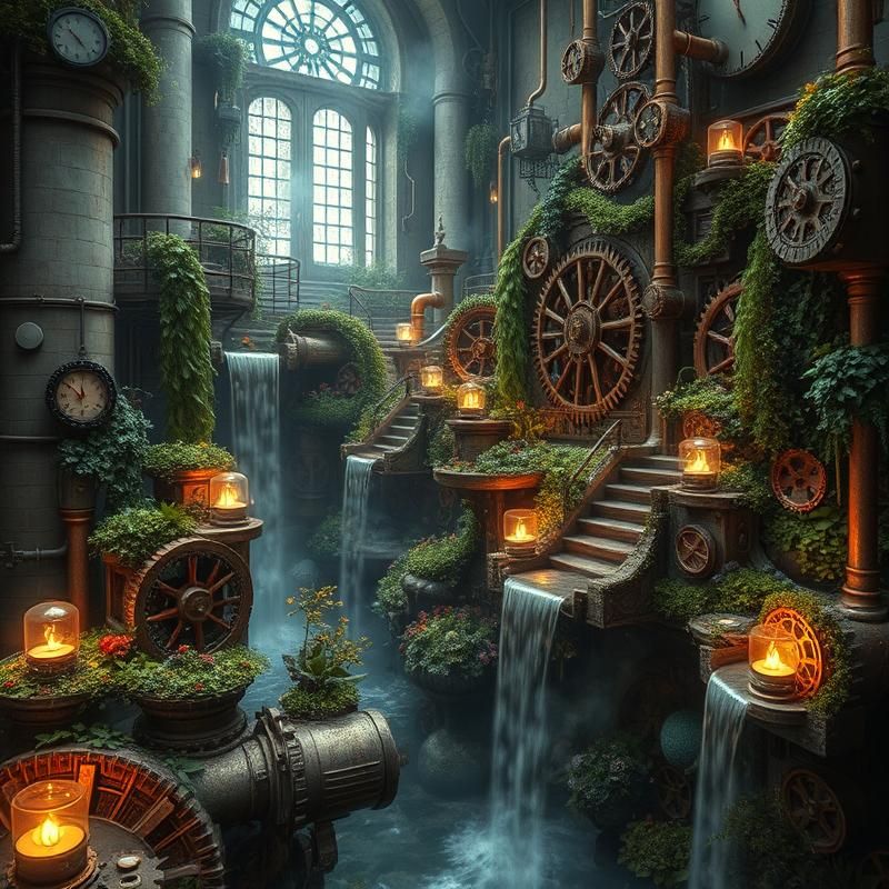 steampunk style AI art