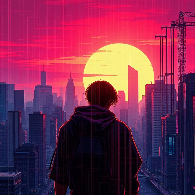 glitch art style AI art
