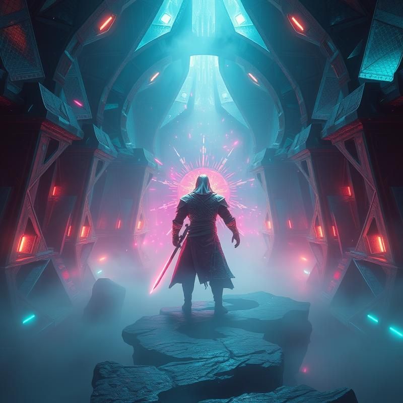 holographic style AI art