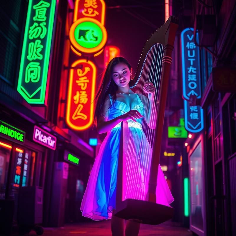 neon art style AI art