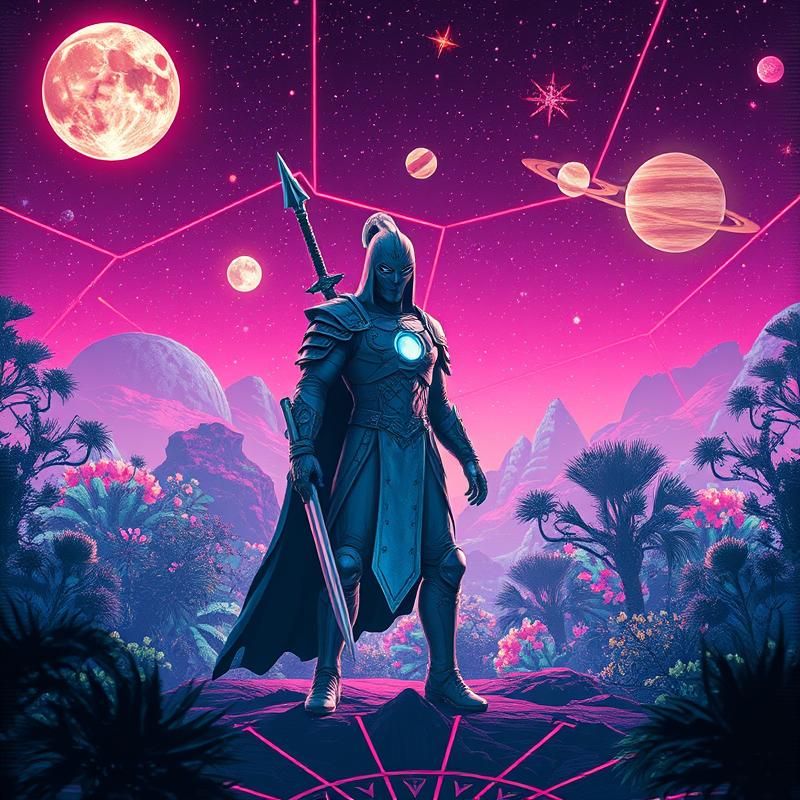 synthwave style AI art