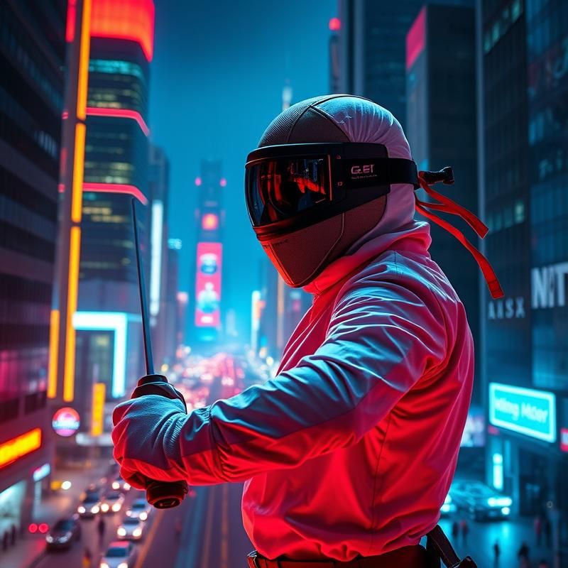 neon art style AI art