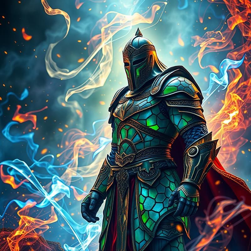 stained glass style AI art