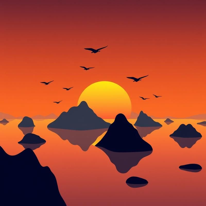 flat design style AI art