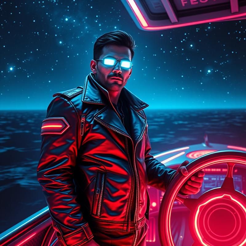 synthwave style AI art