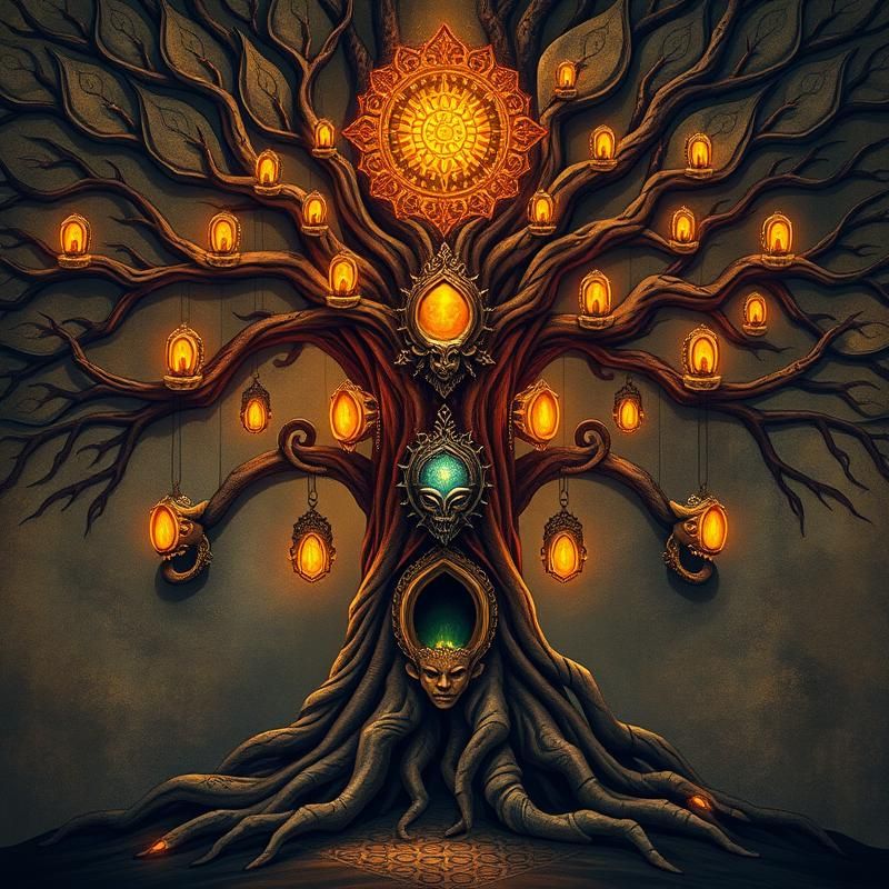 tribal style AI art