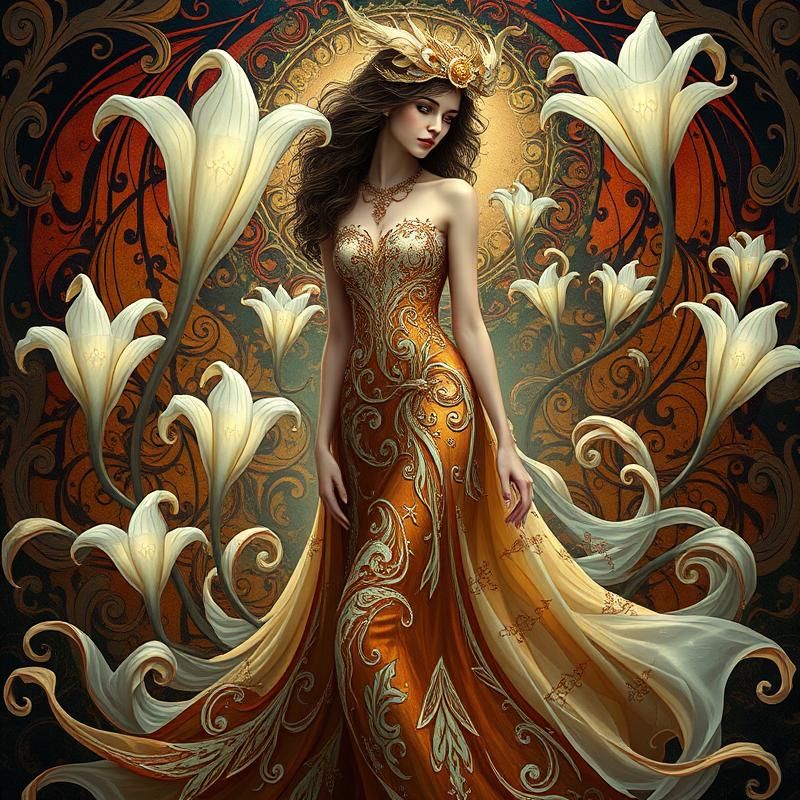 art nouveau style AI art