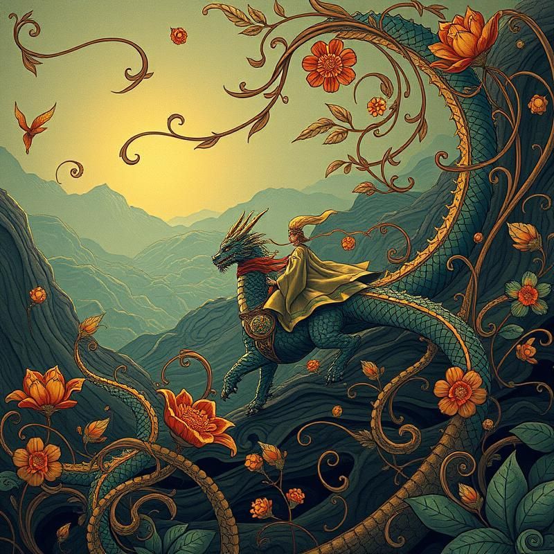 art nouveau style AI art