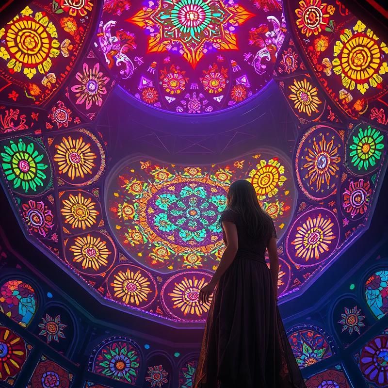 stained glass style AI art