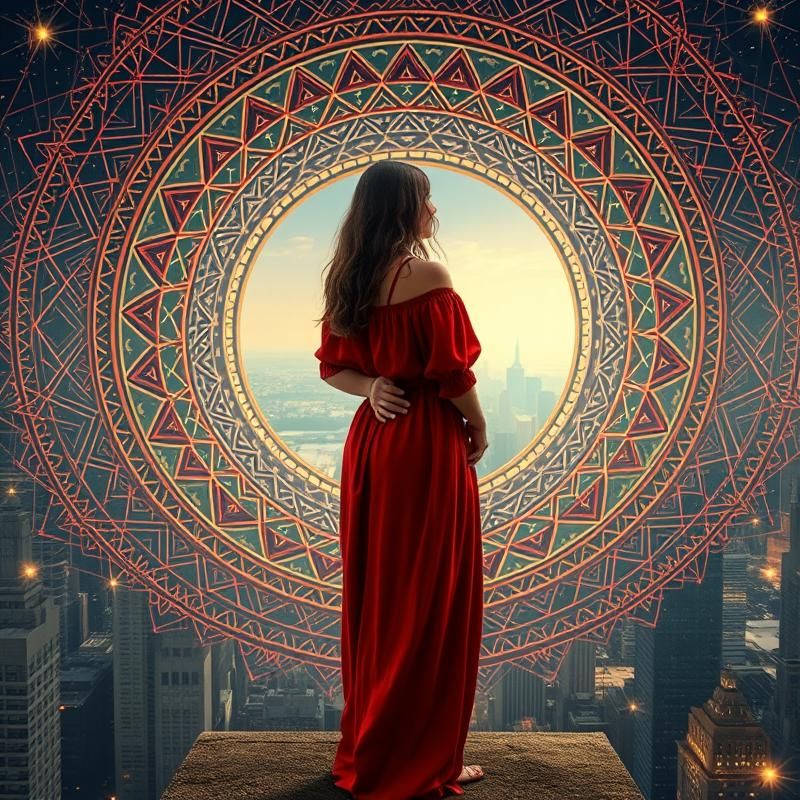 sacred geometry style AI art