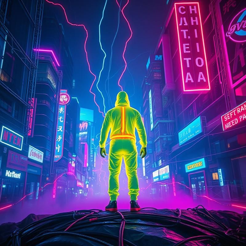 neon art style AI art