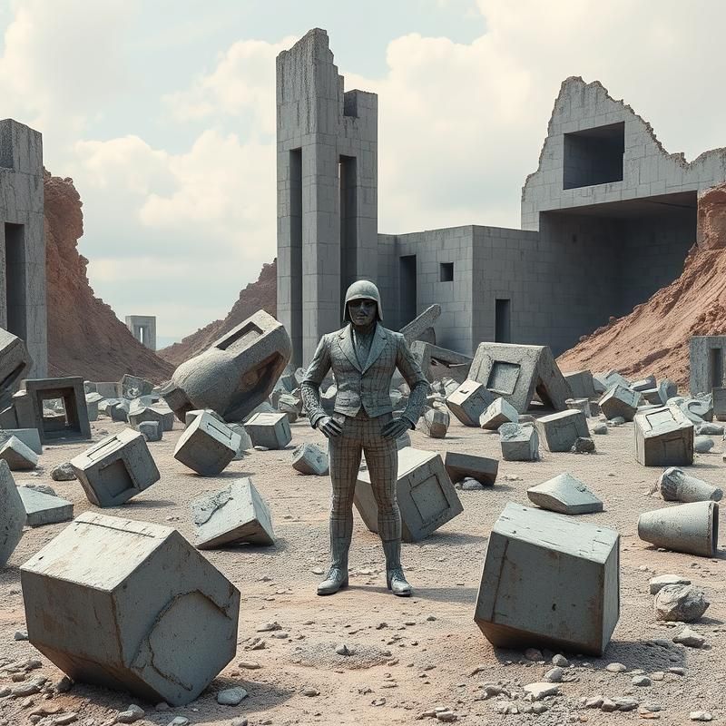 brutalist style AI art