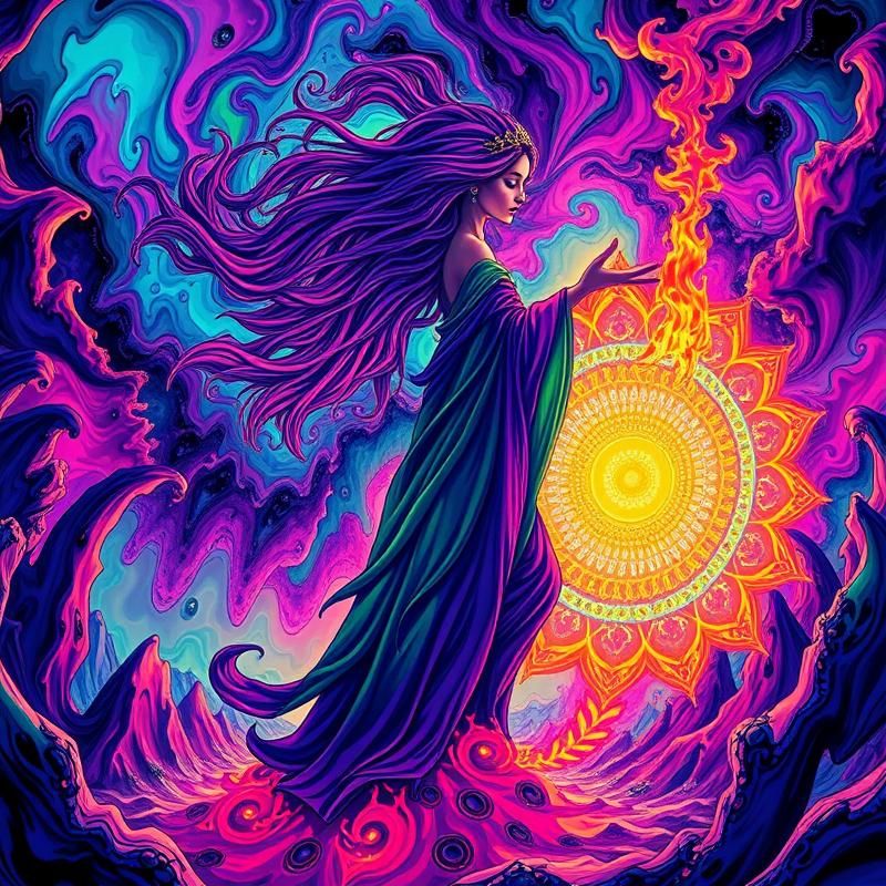psychedelic style AI art