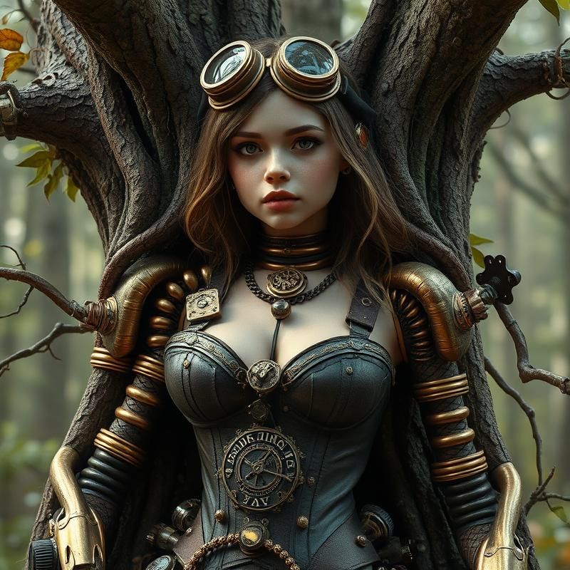 steampunk style AI art