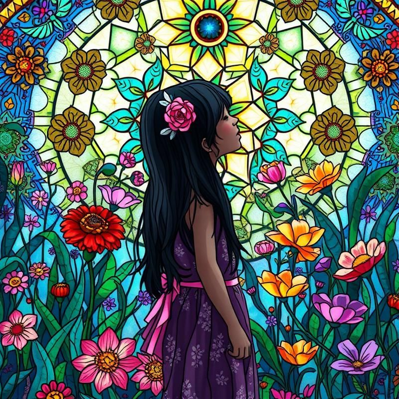 stained glass style AI art