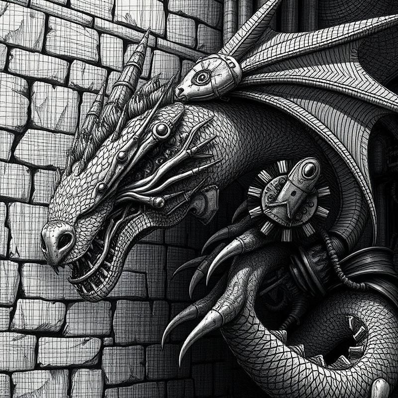 cross-hatching style AI art