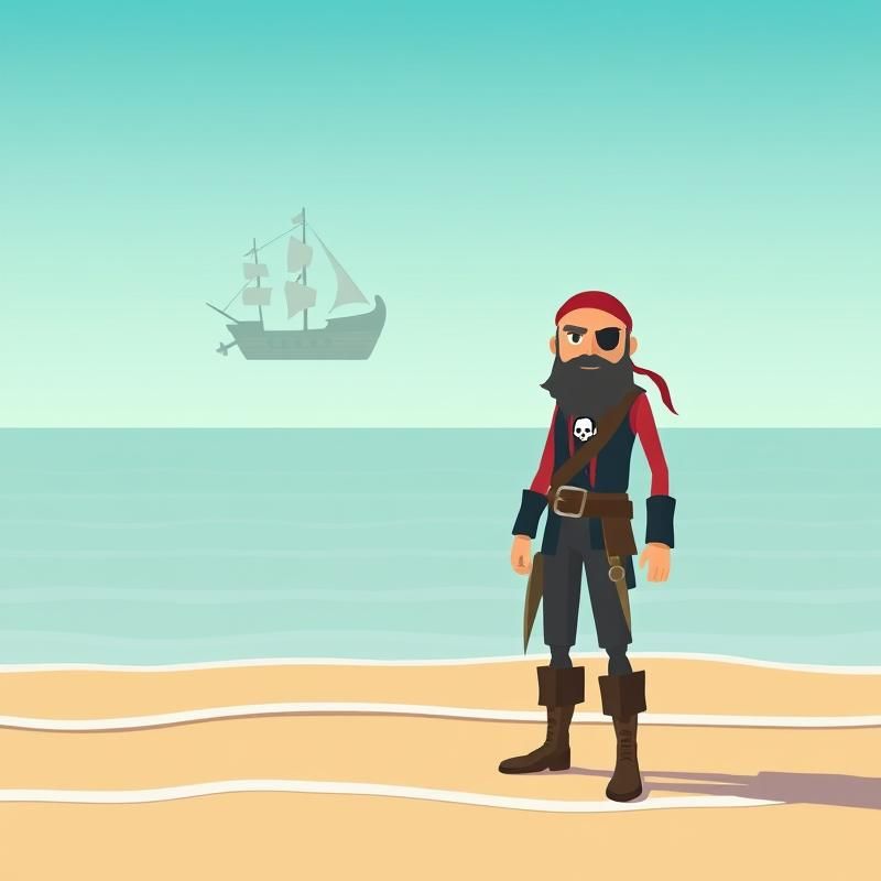 flat design style AI art