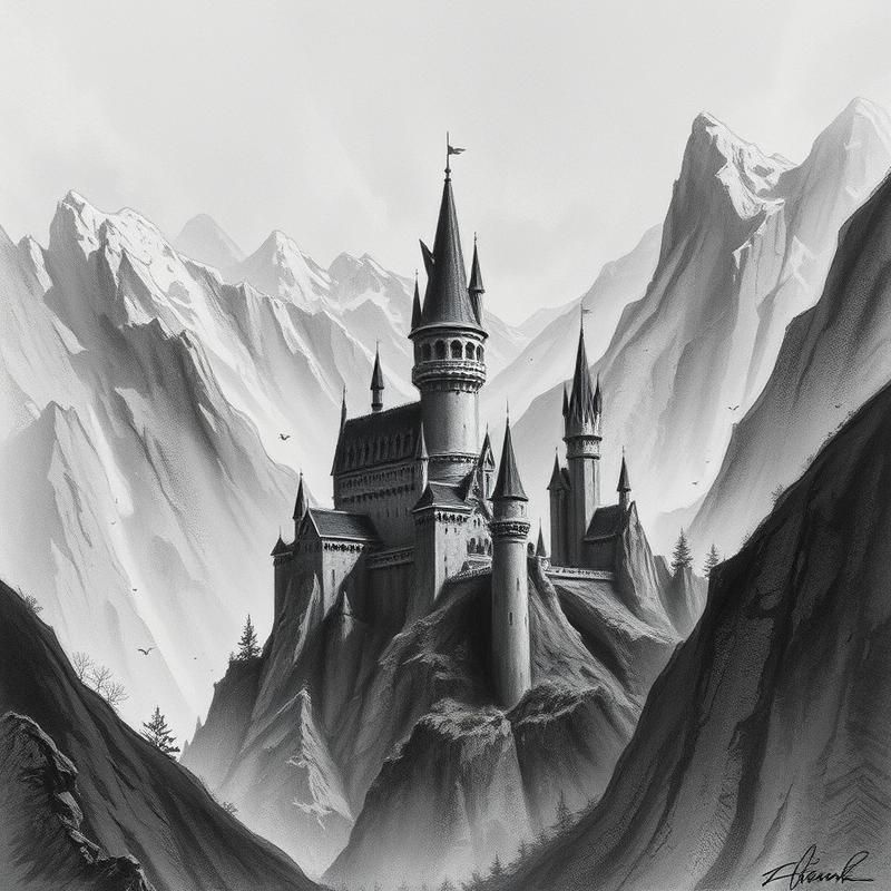 charcoal drawing style AI art