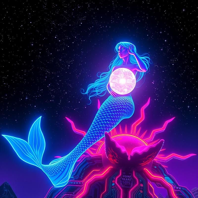 neon art style AI art