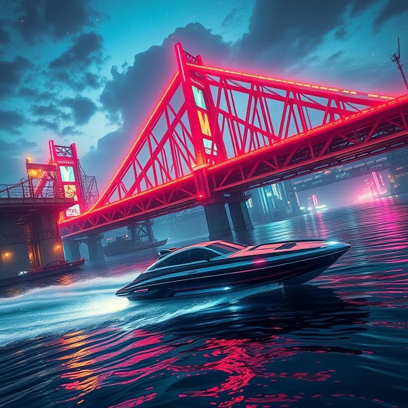 synthwave style AI art