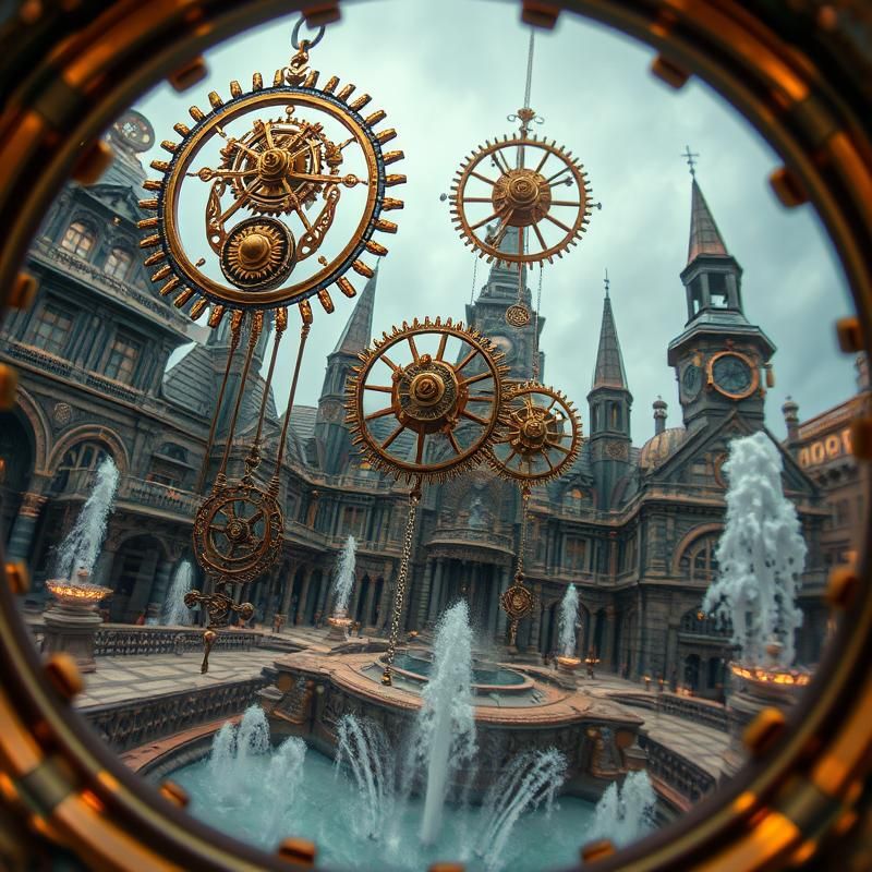 steampunk style AI art