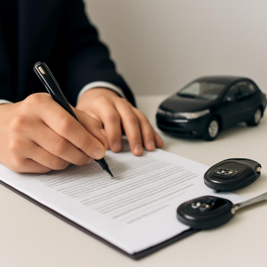 Процесс подписания договора аренды автомобиля с правом выкупа