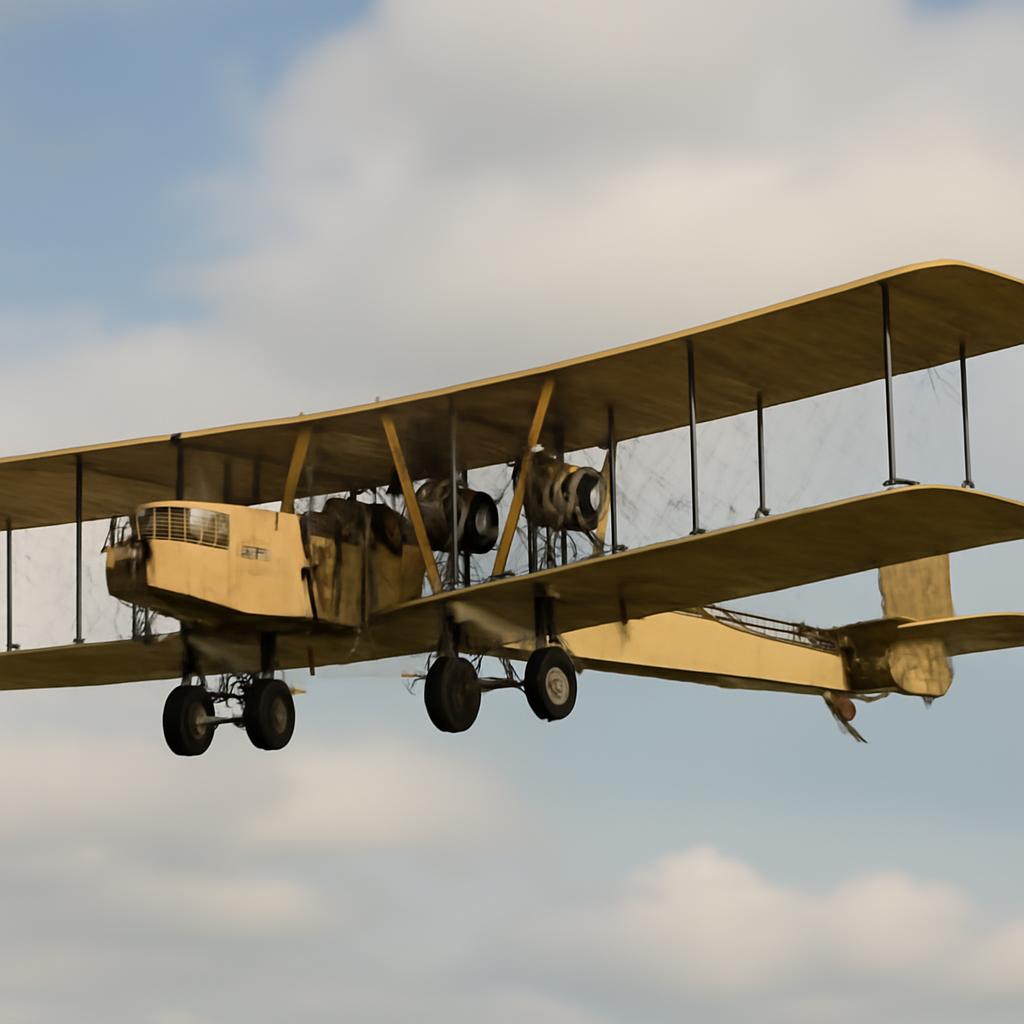 Четырехмоторный бомбардировщик Илья Муромец конструкции Игоря Сикорского в полете