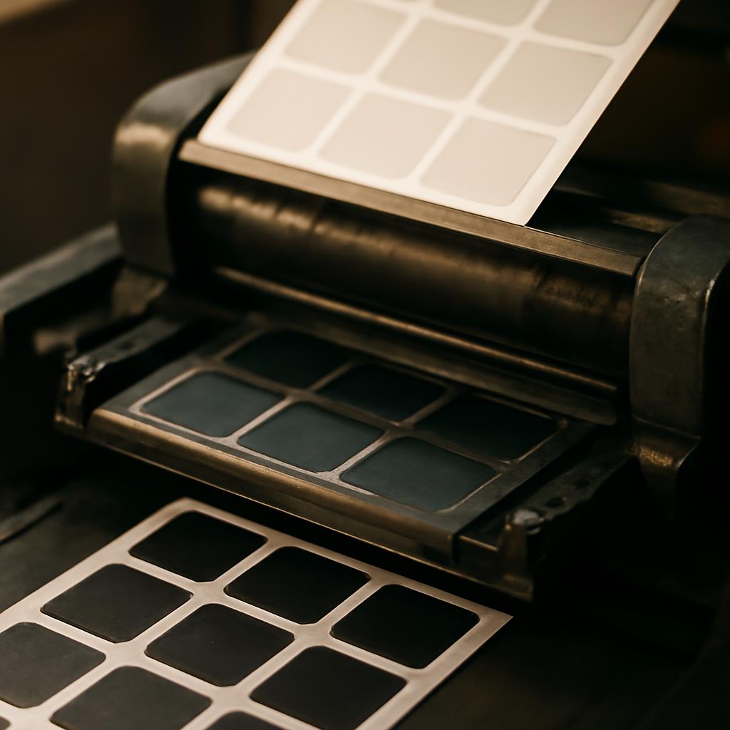 Схема офсетной печати стикеров с использованием форм