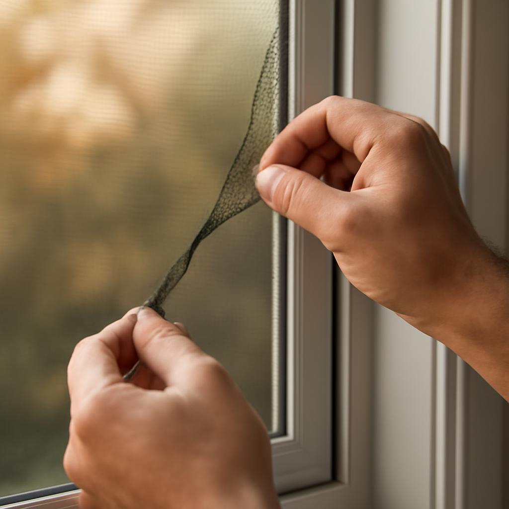 Процесс установки прочной москитной сетки на окно