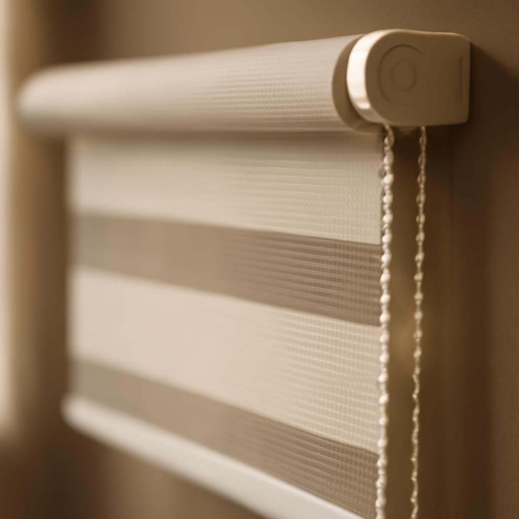 Схема конструкции рулонных штор день-ночь с двойным полотном