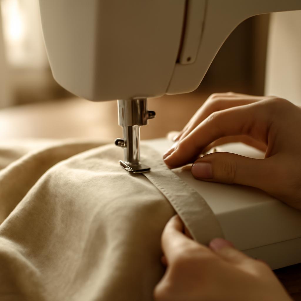 Процесс пошива штор своими руками на швейной машинке