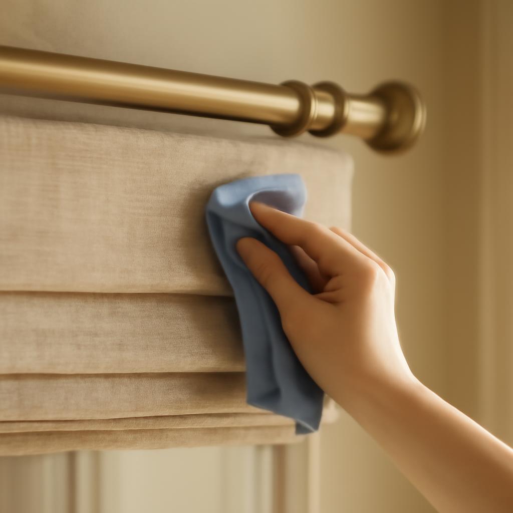 Уход за римскими шторами и шторным карнизом