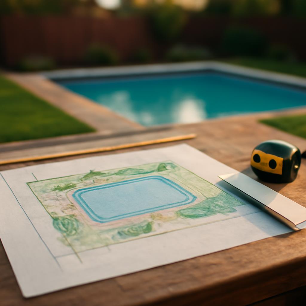 Схема планирования участка для бассейна в частном доме