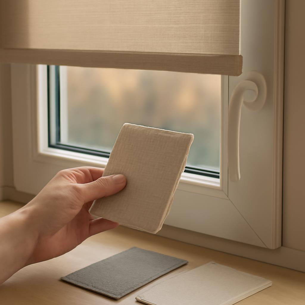 Схема выбора рулонных штор для пластиковых окон