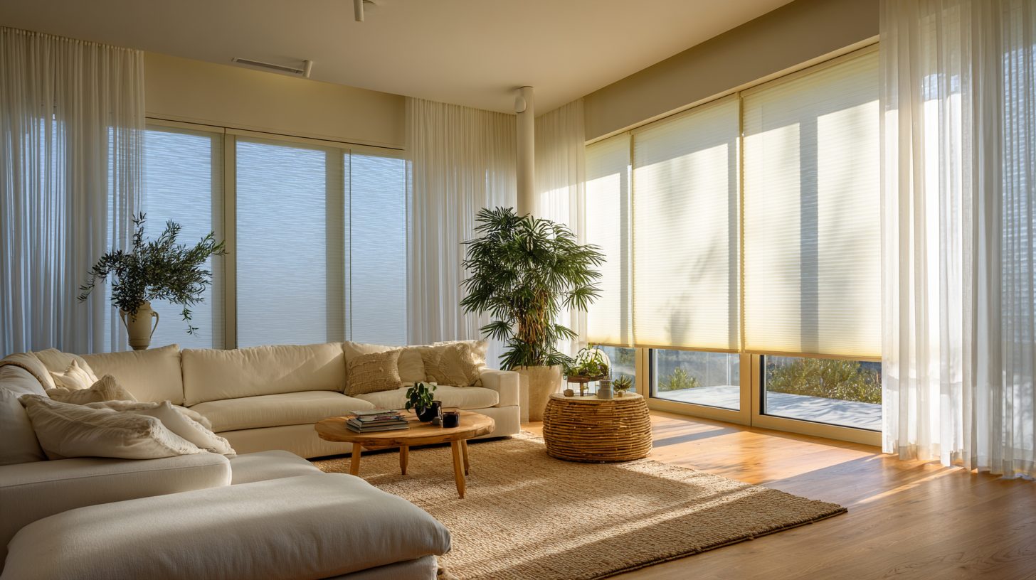 Различные типы систем солнцезащиты в интерьере