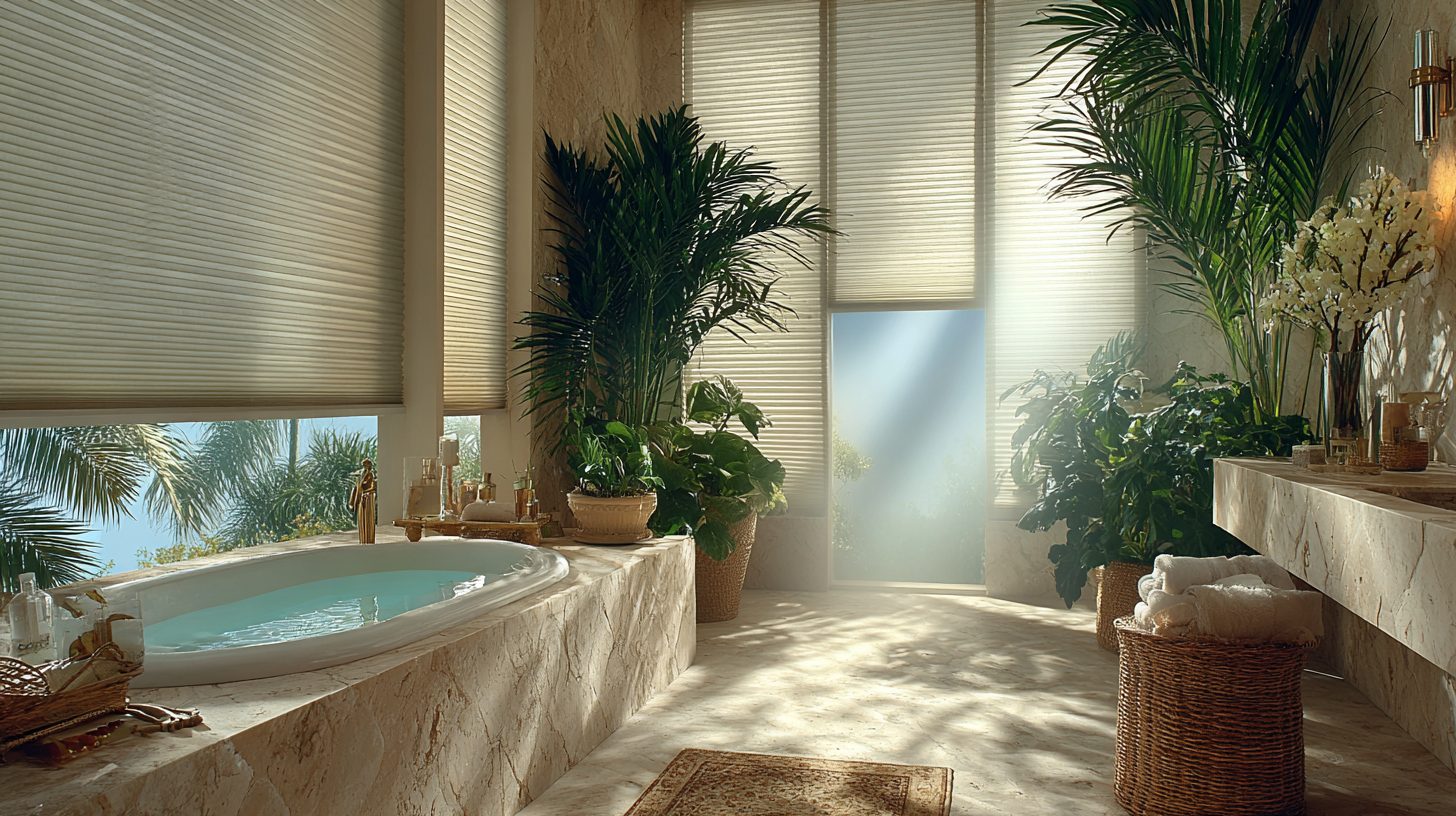 Различные виды жалюзи плиссе для ванной