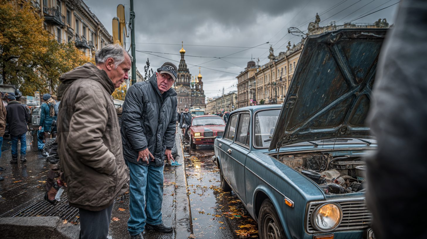 Переговоры и осмотр автомобиля с пробегом покупателем в Санкт-Петербурге