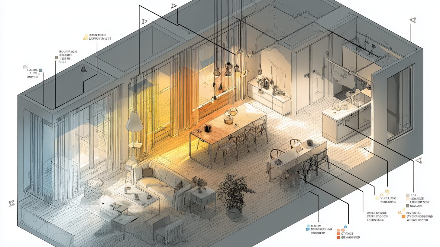 Схема анализа освещения в городской квартире