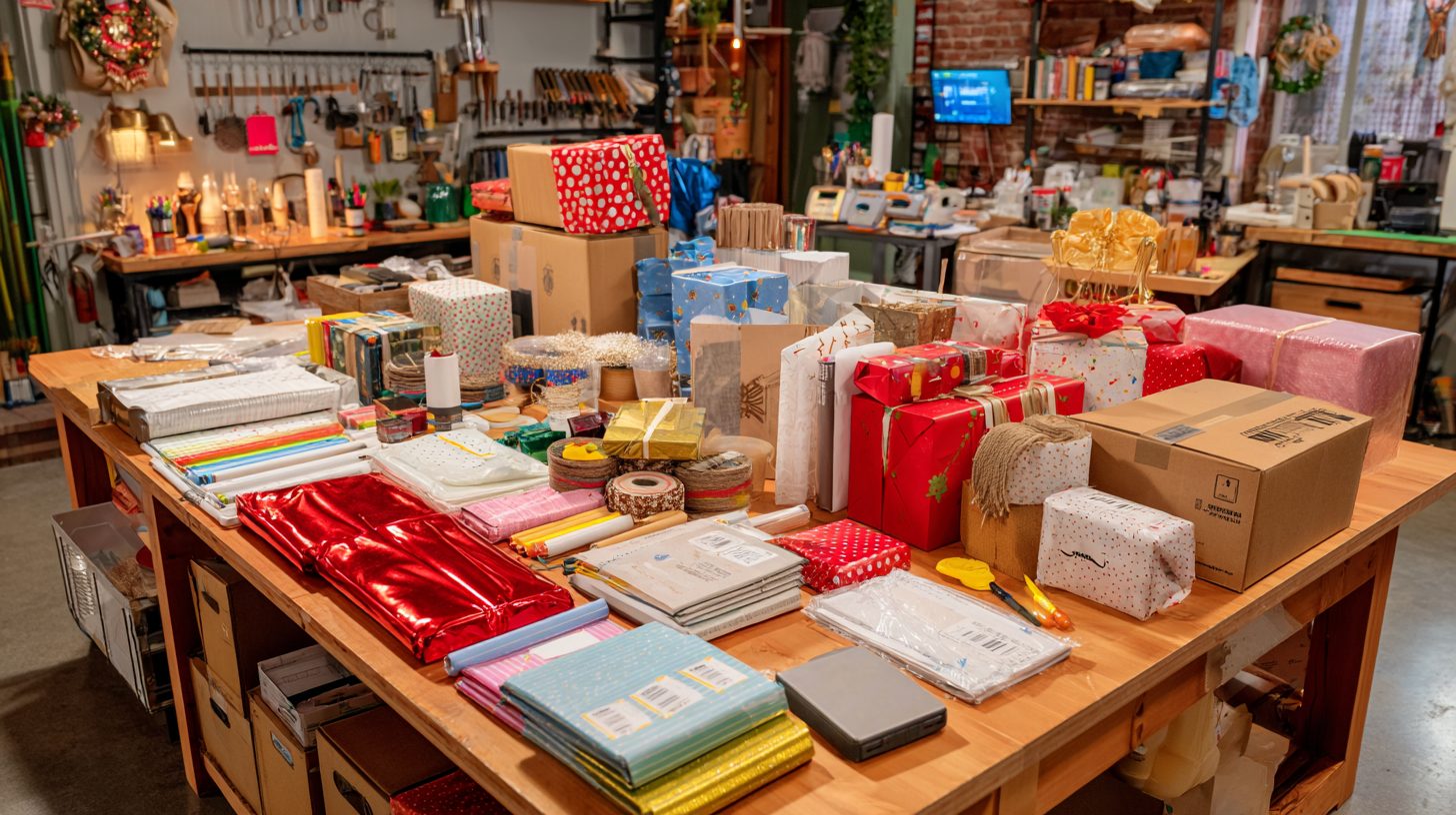 Различные материалы для упаковки подарков в интернет-доставке