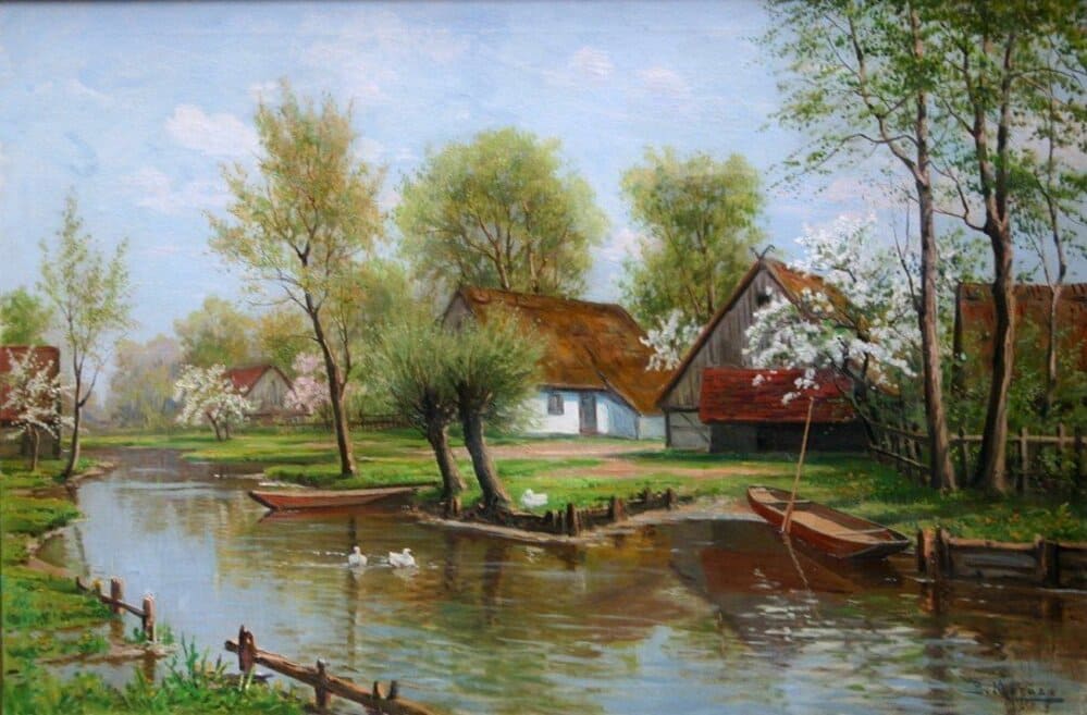 Bruno Moras -  Kanal im Spreewald im Fruhlingn - (MeisterDrucke-350081).jpg