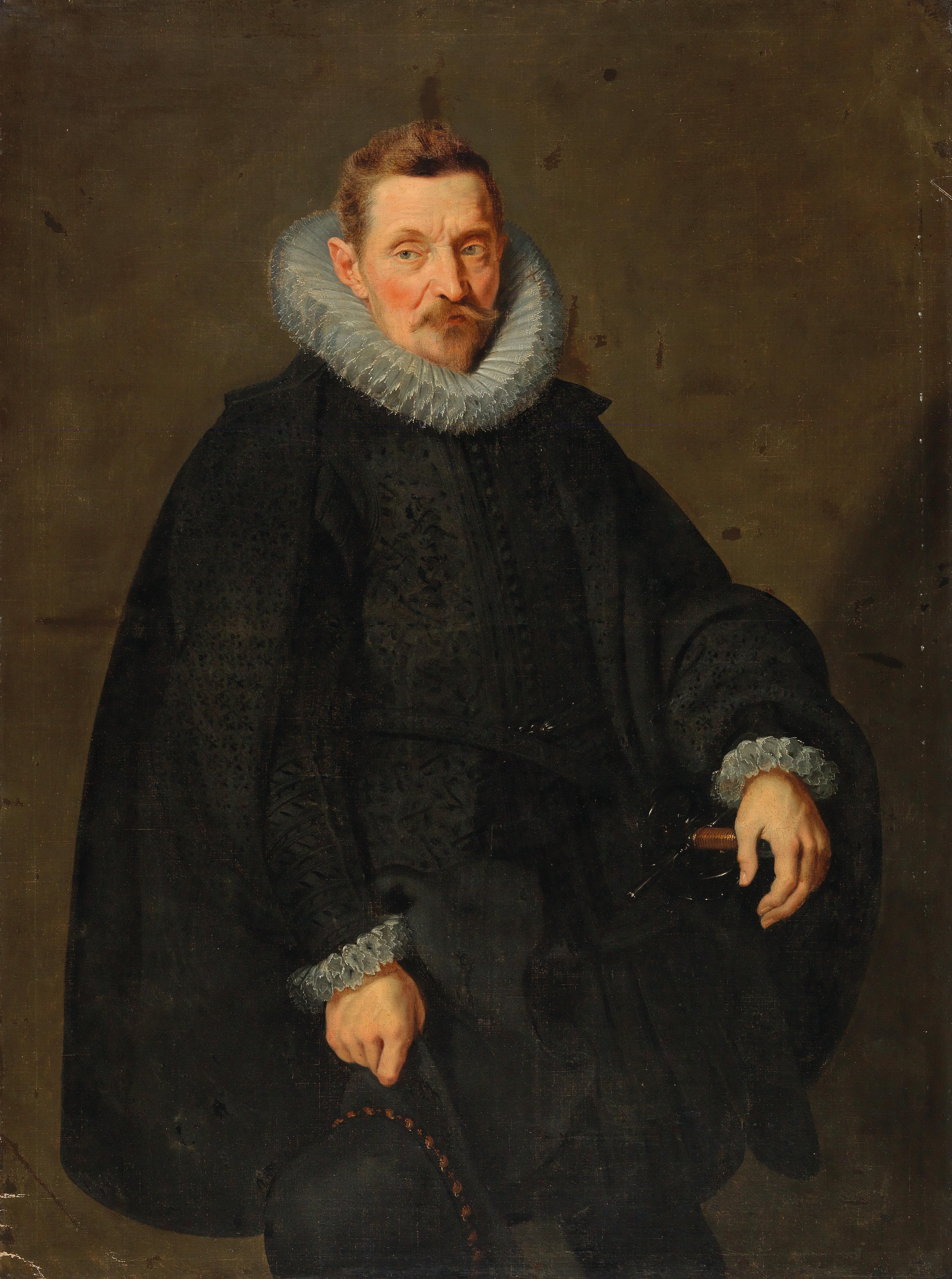 21 Antwerp School, circa 1620, a pair Portrait of a gentleman and Portrait of a Lady (1),.jpg