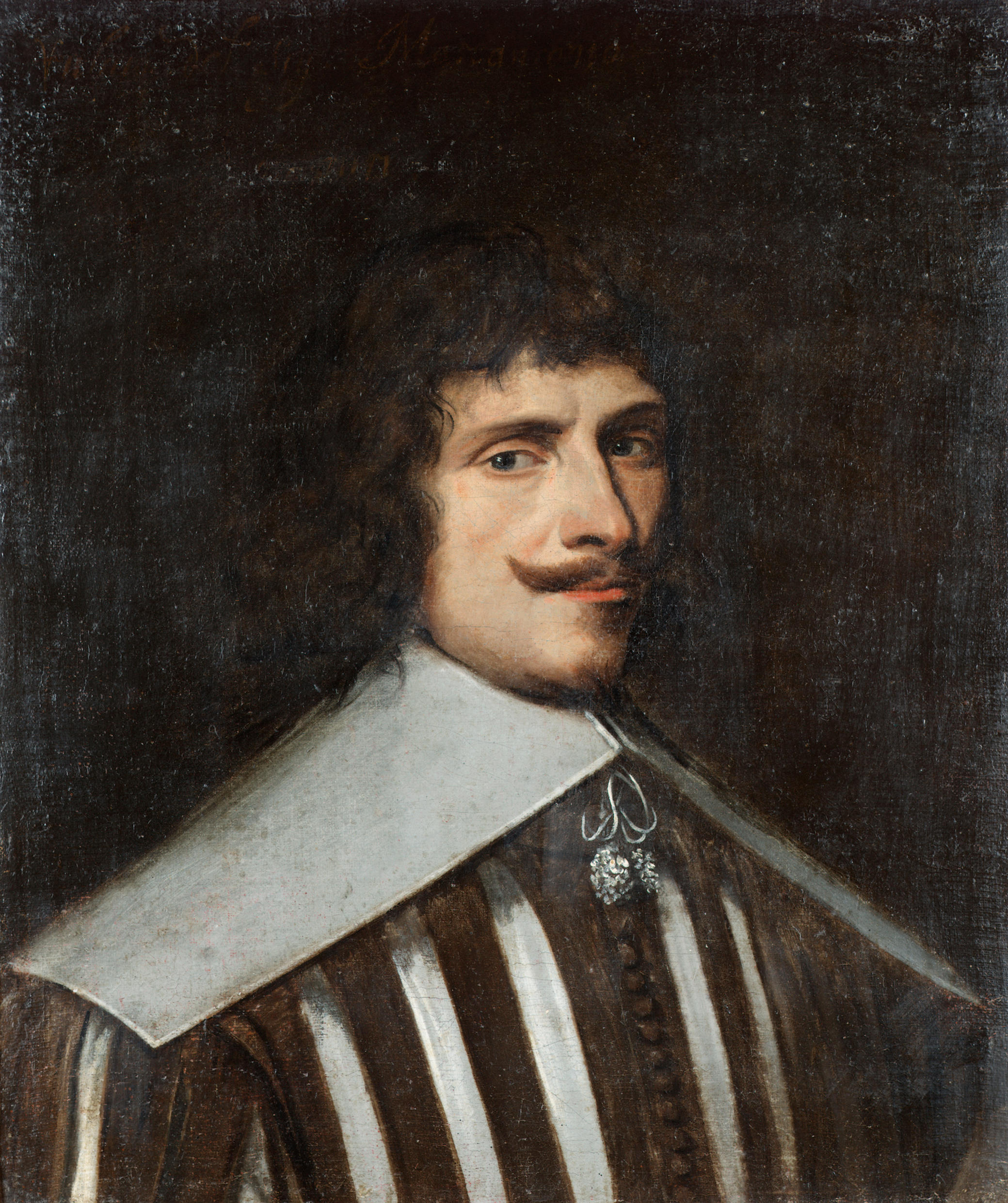 16 Attributed to Luigi Gentile, called Luigi Primo (n?e Louis Cousin... Portrait of a gentleman, bust-length, in a brown doublet slashed to reveal white, with a white colla.jpg