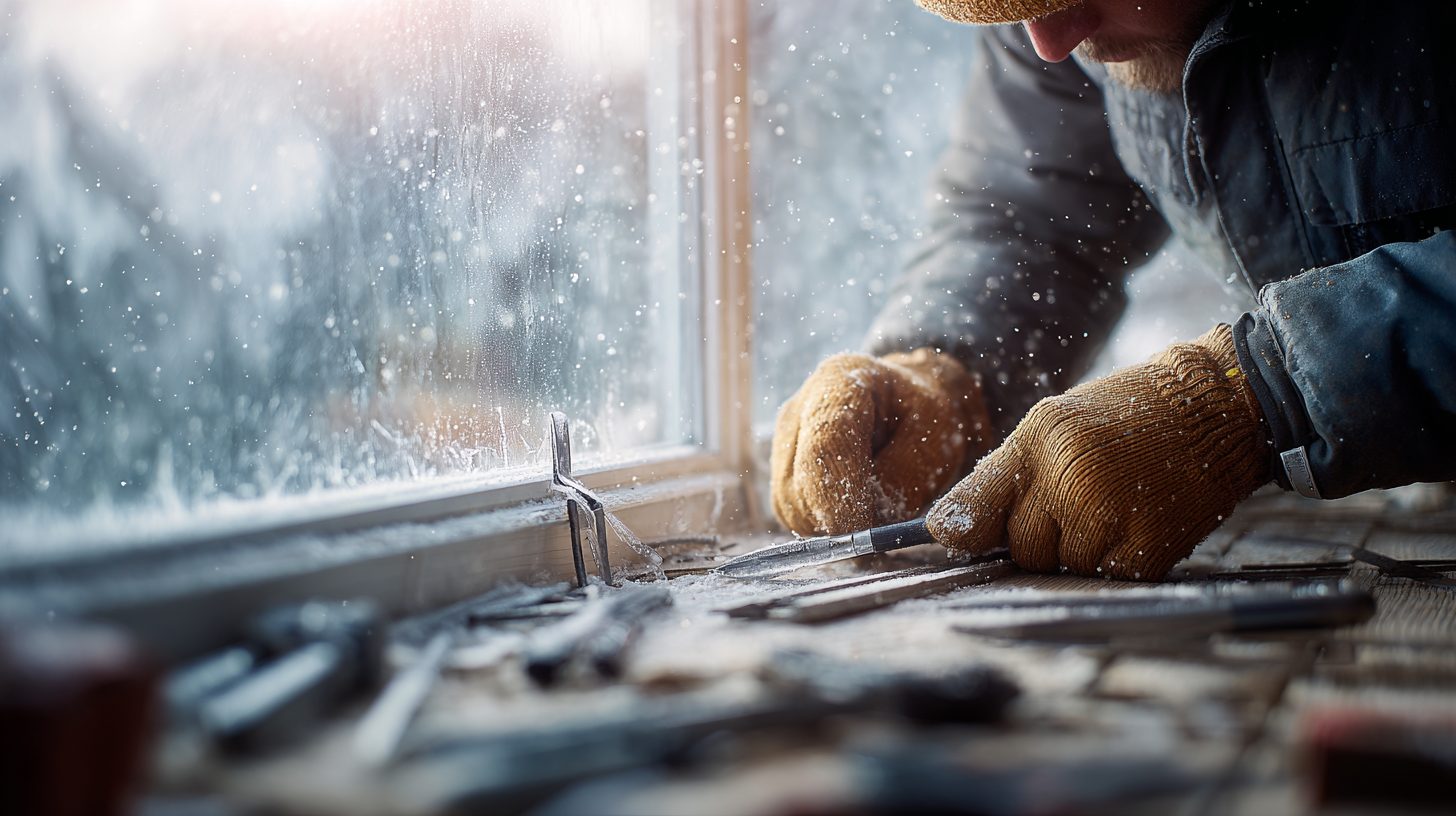 Зимняя регулировка пластикового окна с инструментами