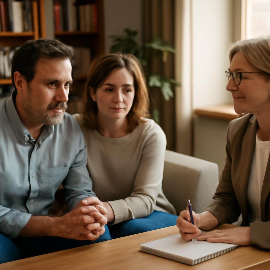 Семейная пара на консультации у психолога