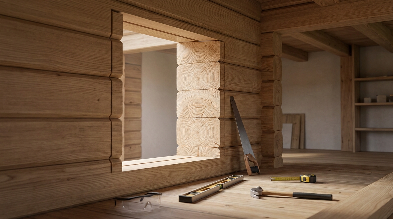 Подготовка проема в деревянном доме для установки пластикового окна