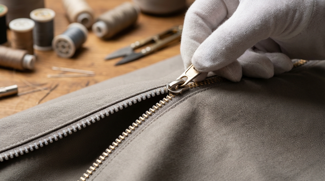 Практический тест качества фурнитуры для шитья: проверка молнии на заедание